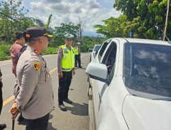 Libur Panjang, Kapolres Pantau Arus Lalulintas di Jalinsum Perbatasan Way Kanan dan Lampung Utara