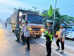 Tertibkan Kendaraan Over Kapasitas, TNI POLRI dan Dishub Gelar Razia di Jalinsum Way Kanan