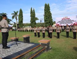 Polres Way Kanan Gelar Upacara Sertijab Kabag Logistik, Kasatres Narkoba dan Kapolsek