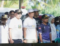 Ketua Perwosi Sekaligus Ketua TP PKK Pesibar Buka Lomba Senam Pesona Tingkat Kecamatan Lemong