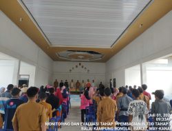 Tim Kecamatan Banjit Monev Pengguna Dana Desa Tahap 1 Tahun 2024 Di Kampung Bonglai 