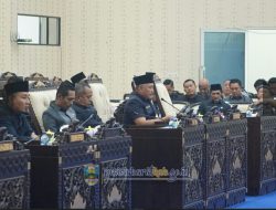 BUPATI AGUS ISTIQLAL HADIRI RAPAT PARIPURNA AGENDA PENYAMPAIAN REKOMENDASI ATAS LHP BPK TAHUN 2023