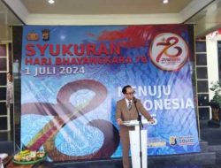 Bupati Way Kanan Raden Adipati Surya Hadiri Upacara Hut Bhayangkara ke-78
