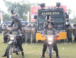 Pimpin Apel Kesiapan Simulasi Pengamanan Acara Pelantikan DPRD, AKBP James: Practice Makes Perfect