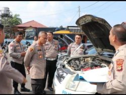 Wakapolres Lambar mendampingi Polda Lampung: Pengecekan Randis dan Senpi untuk Kesiapan Operasional