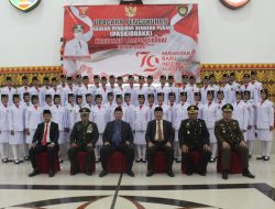 50 Anggota Paskibaraka Kabupaten Lampung Barat Tahun 2024 Dikukuhkan Pj. Bupati Nukman