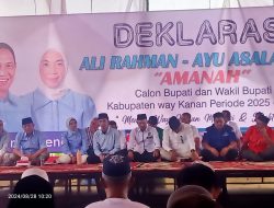 Ali Rahman-Ayu Asalasiyah Gelar Doa Bersama dan Deklarasi Jelang Pendaftaran di KPU Way Kanan