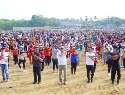 Forum BPK SeKecamatan Way Tuba dan Pemerintah Kampung Way Pisang Gelar acara Senam Sehat Bersama