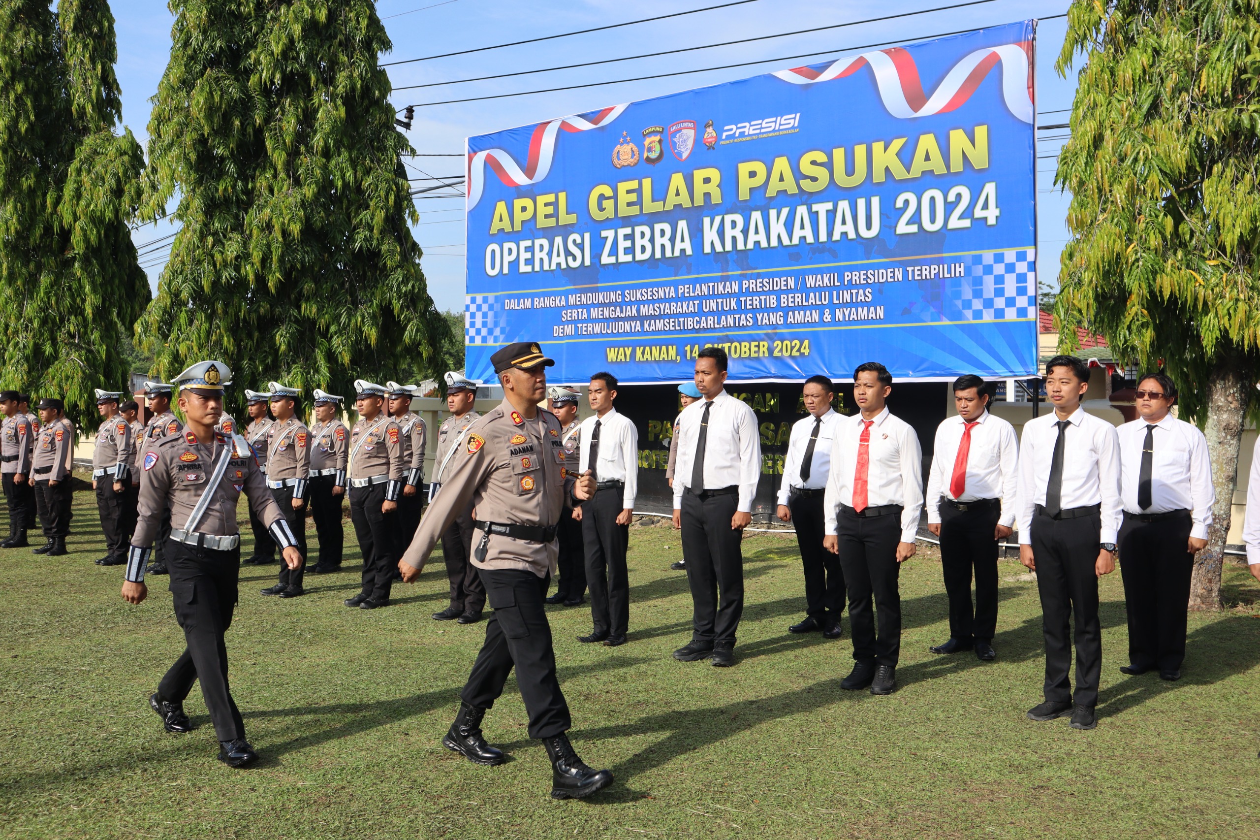 Polres Way Kanan Apel Gelar Pasukan Ops Zebra Krakatau 2024