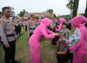 Kapolres Pimpin Upacara Laporan Kenaikan Pangkat 44 Personel Polres Way Kanan