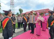 Upacara Serah Terima Tunggul Kesatuan Wira Bhakti Ramik Ragom dan Pisah Sambut Kapolres Way Kanan