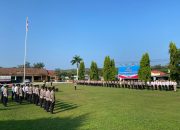 Kapolres Way Kanan Pimpin Upacara Kenaikan Pangkat Pengabdian AKP J.T.H Sitompul