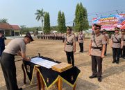 Polres Way Kanan Gelar Upacara Sertijab Kasatlantas, Kasattahti, Kasipropam, Kapolsek Kasui, Kapolsek Pakuan Ratu dan pelantikan Kapolsek Buay Bahuga